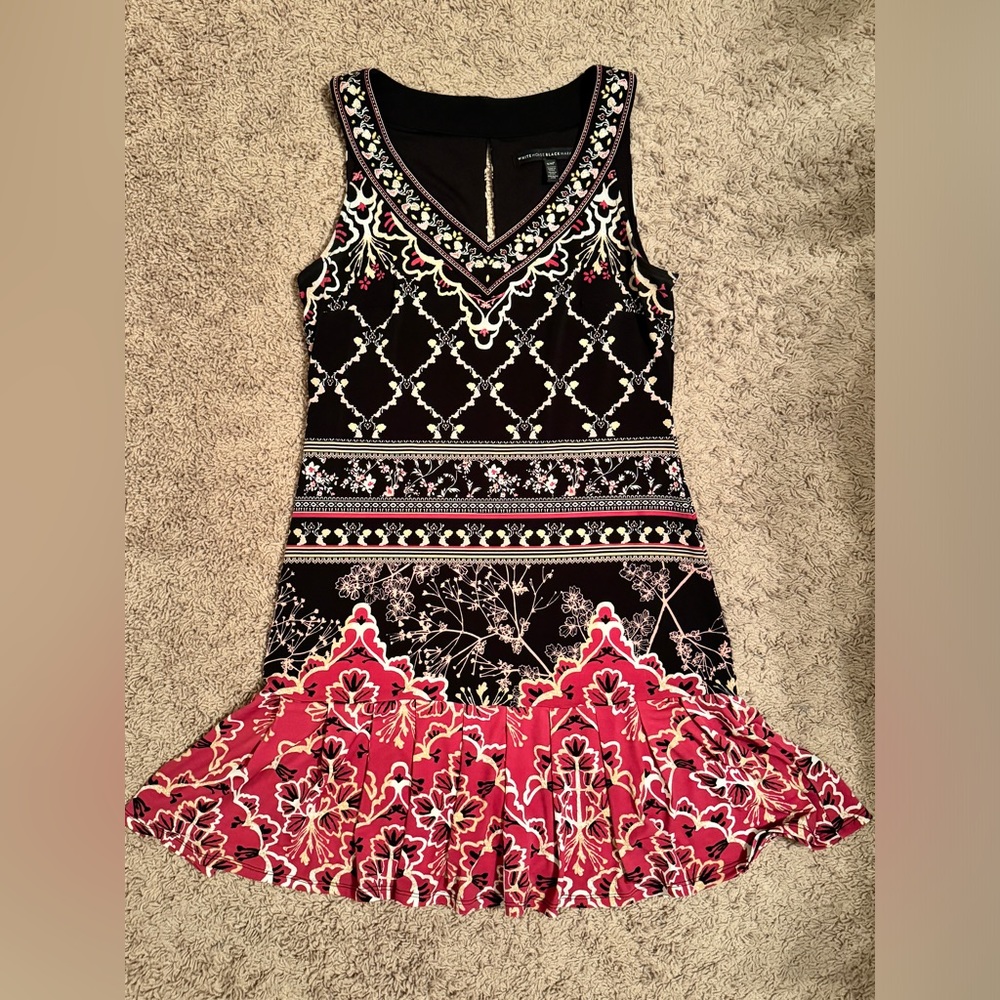 White House Black Market Petite Beaded Drop Waist Dress